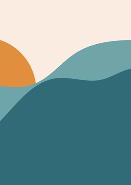 Sun and Mountain Artwork