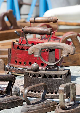 old iron and tools