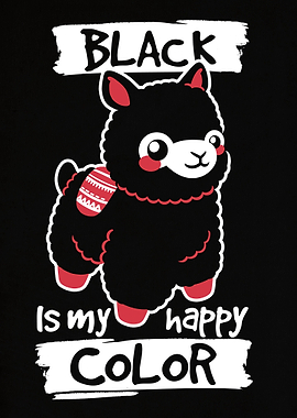 Black happy alpaca