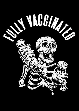 Vaccinated Skull Fun Humor