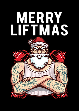 Merry Liftmas Funny Santa