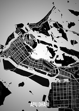 Abu Dhabi Dark Map