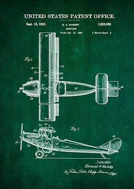 6 1931 Biplane Patent Pri
