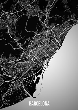 Barcelona Dark Map