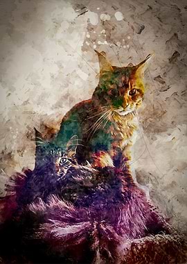 Cats Grey and Yellow