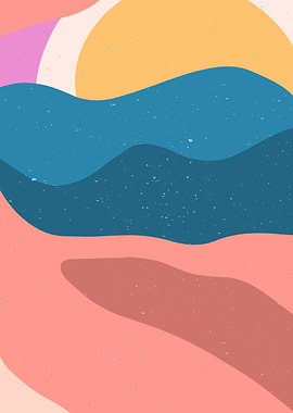 Sun and Mountain Art Work