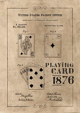 Playing card patent 1876