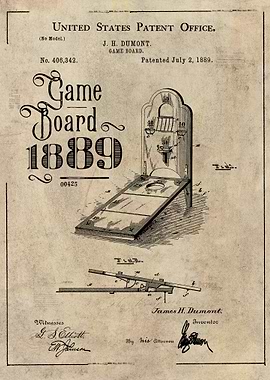 Patente tabla juegos 1889