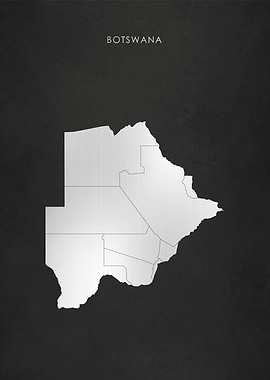 Silver Botswana Map