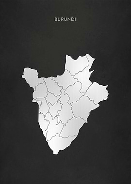 Silver Burundi Map