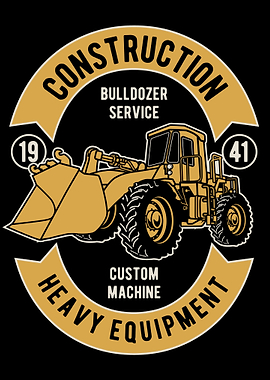 Bulldozer Retro Logo