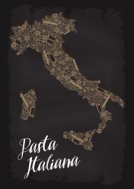 Pasta Italiana Italy Map