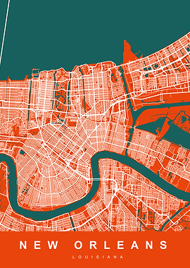 NEW ORLEANS map Louisiana