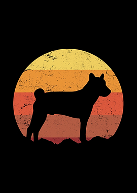 Basenji Dog Retro