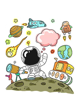 Spaceman journey to moon