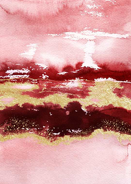 Red Gold Abstract 04