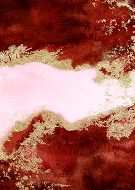 Red Gold Abstract 09