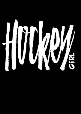 Hockey Girl Text Wal Art