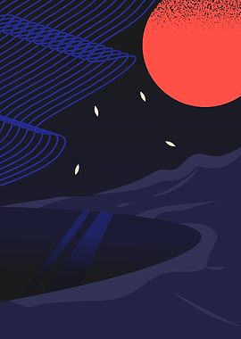 Sun and Night Modern Art