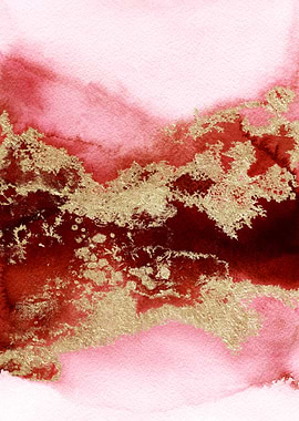 Red Gold Abstract 10