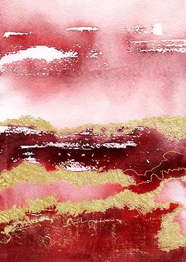 Red Gold Abstract 03