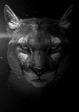 wild angray cougar head