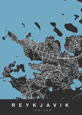 REYKJAVIK map ICELAND