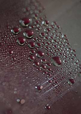 Water droplets close up