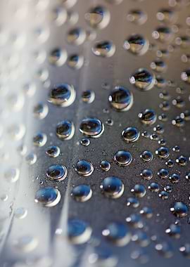 Water droplets close up