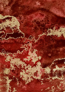 Red Gold Abstract 12