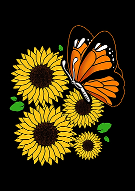 Butterfly Sunflower Garden