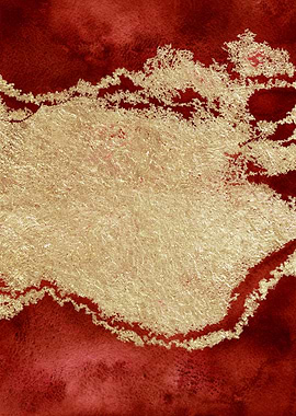 Red Gold Abstract 14