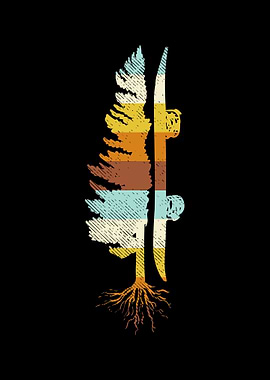 Snowboard Pine Tree
