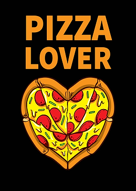 Pizza lover motif heart
