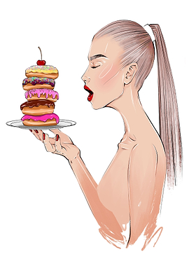 Fashion lady with donuts