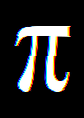 Pi Symbol Glitch Art