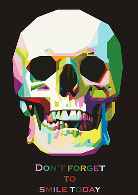human skull in full color