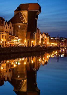 Gdansk Old Town By Night