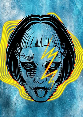 Haunted girl lighting mask