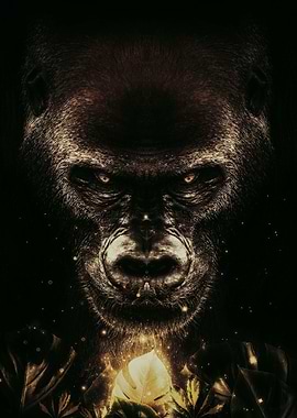 Gorilla and Glowing Leaf