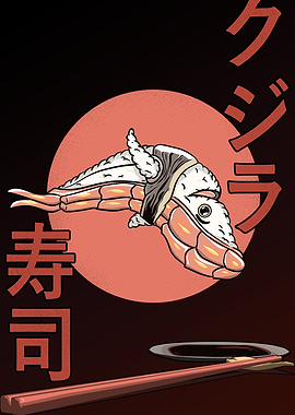 Sushi whale soy sauce