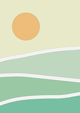 Abstract green mountains