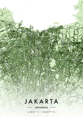 Jakarta City Map Green