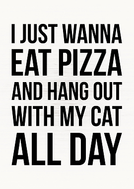 Eat Pizza Hangout With Cat