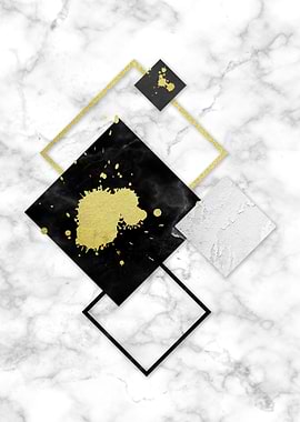 Golden Marble Shapes