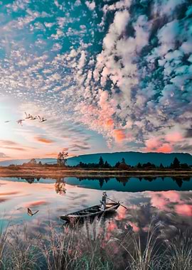 Asian boat on the river