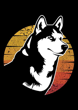 Retro Husky Husky Gift Dog