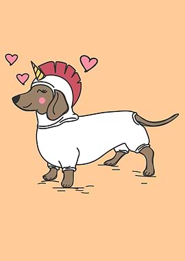 Cute Dachshund Unicorn