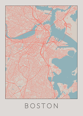 Boston Vintage Map