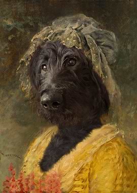 Portrait of a black dog